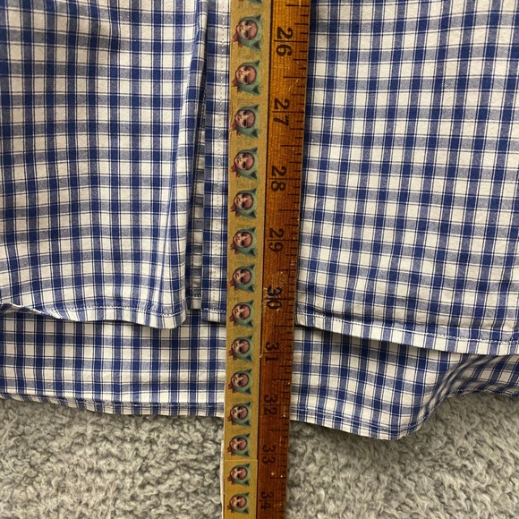Tommy Hilfiger Shirt Mens Large Blue Plaid Long Sleeve Button Down Logo - Picture 7 of 12
